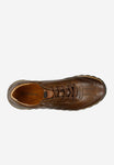 Wojas Brown Leather Sneakers with Embossed Logo | 1020152