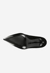 Wojas Black Leather High Heels with Heart-shaped Decoartion | 3515781