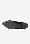 Wojas Black Velour Leather Ballet Flats with Heart Decoration | 4405081