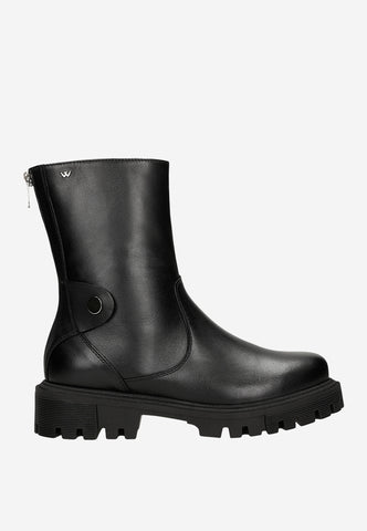 Wojas Black Insulated Leather Ankle Boots | 5526751