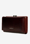 Wojas Dark Red Embossed Leather Snap Wallet | 9108535
