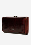 Wojas Dark Red Embossed Leather Snap Wallet | 9108535