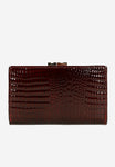 Wojas Dark Red Embossed Leather Snap Wallet | 9108535