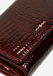 Wojas Dark Red Embossed Leather Snap Wallet | 9108535