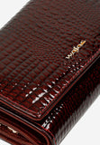 Wojas Dark Red Embossed Leather Snap Wallet | 9108535