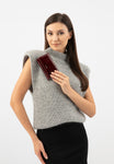 Wojas Dark Red Embossed Leather Snap Wallet | 9108535