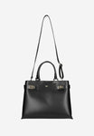 Wojas Black Leather Tote Bag with Two Straps | 8040351