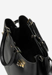Wojas Black Leather Tote Bag with Two Straps | 8040351