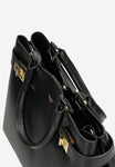 Wojas Black Leather Tote Bag with Two Straps | 8040351