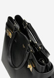 Wojas Black Leather Tote Bag with Two Straps | 8040351