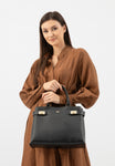 Wojas Black Leather Tote Bag with Two Straps | 8040351