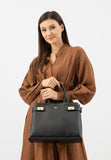Wojas Black Leather Tote Bag with Two Straps | 8040351