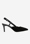 Wojas Black Velour Leather Heels | 3512771