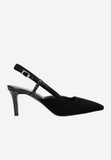 Wojas Black Velour Leather Heels | 3512771