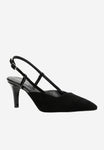 Wojas Black Velour Leather Heels | 3512771