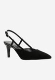 Wojas Black Velour Leather Heels | 3512771