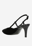 Wojas Black Velour Leather Heels | 3512771
