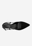 Wojas Black Velour Leather Heels | 3512771