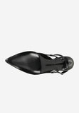 Wojas Black Velour Leather Heels | 3512771