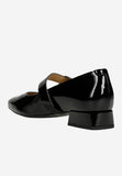 Wojas Black Patent Leather Mary Jane Pump Heels with Single Strap | 3515531