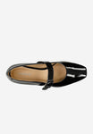 Wojas Black Patent Leather Mary Jane Pump Heels with Single Strap | 3515531