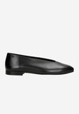 Wojas Black Leather Ballet Flats with Wojas Logo | 4403051