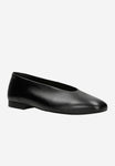 Wojas Black Leather Ballet Flats with Wojas Logo | 4403051