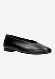 Wojas Black Leather Ballet Flats with Wojas Logo | 4403051