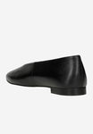 Wojas Black Leather Ballet Flats with Wojas Logo | 4403051