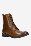 Wojas Brown Insulated Leather Ankle Boots with Golden Detail | 6412752