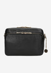 Wojas Black Leather Crossbody Bag with Golden Details | 8034351