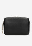 Wojas Black Leather Crossbody Bag with Golden Details | 8034351