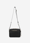 Wojas Black Leather Crossbody Bag with Golden Details | 8034351
