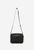Wojas Black Leather Crossbody Bag with Golden Details | 8034351