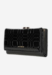 Wojas Black Patent Leather Quilted Wallet | 9108631