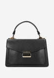 Wojas Black Leather Crossbody Bag with Golden Details | 8040251