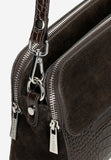 Wojas Chocolate Brown Leather Embossed Shoulder Bag | 8029072