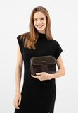 Wojas Chocolate Brown Leather Embossed Shoulder Bag | 8029072