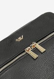 Wojas Black Leather Crossbody Bag with Logo | 8041951