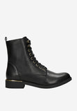 Wojas Black Insulated Leather Ankle Boots with Golden Detail | 6412751