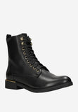 Wojas Black Insulated Leather Ankle Boots with Golden Detail | 6412751