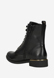 Wojas Black Insulated Leather Ankle Boots with Golden Detail | 6412751