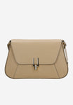 Wojas Beige Leather Crossbody Bag with Golden Chain | 8020054