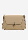 Wojas Beige Leather Crossbody Bag with Golden Chain | 8020054
