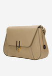 Wojas Beige Leather Crossbody Bag with Golden Chain | 8020054