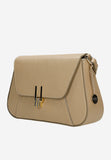 Wojas Beige Leather Crossbody Bag with Golden Chain | 8020054