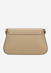 Wojas Beige Leather Crossbody Bag with Golden Chain | 8020054
