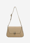 Wojas Beige Leather Crossbody Bag with Golden Chain | 8020054