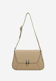Wojas Beige Leather Crossbody Bag with Golden Chain | 8020054