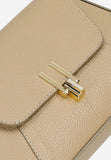 Wojas Beige Leather Crossbody Bag with Golden Chain | 8020054